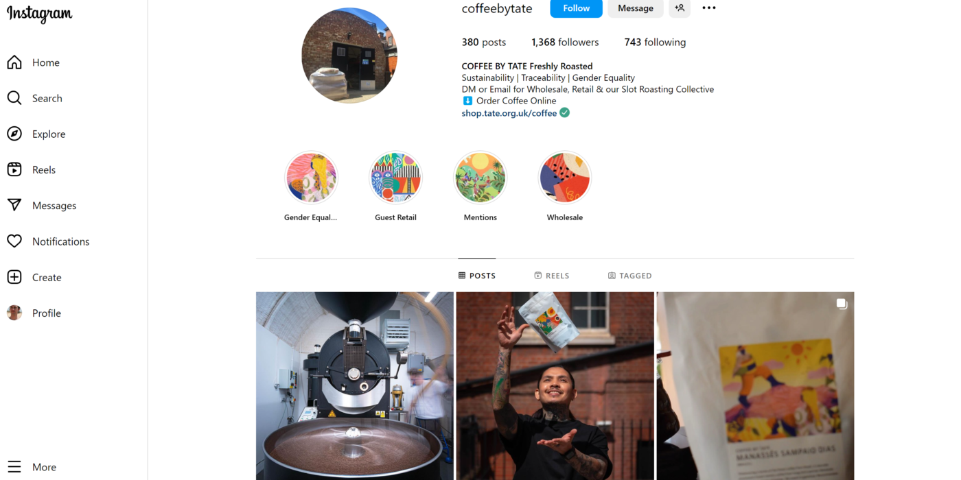 Picture of Coffeebytate instagram feed